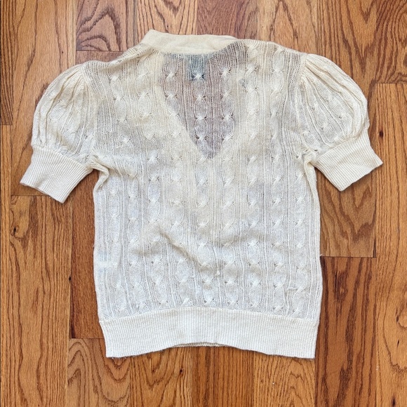 Ralph Lauren Blue Label Tie Neck Ruffled Sweater French White Women’s Small - Picture 5 of 5